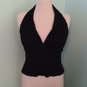 Black beaded halter from Cache in EUC!